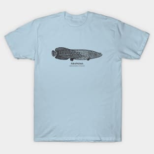 Arapaima with Common and Scientific Names - detailed fish design T-Shirt